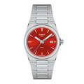 Tissot PRX T137.210.11.421.00 Q Stahl ZB rot Index Metallband 35mm