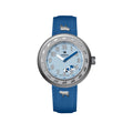 Trauffer Kids TR-AK-BL-01 blau Q Metall PVD grau ZB blau Arabisch mit Kuh Kunstleder 30mm
