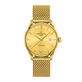 Certina DS 1 Powermatic 80 Stahl PVD gelb ZB gelb Index Band Stahl PVD gelb Milannaise 40mm