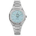 Le Temps Q Atlantis LT1035.19BS01 Lady Saphir Stahl ZB hellblau Index Swarovsky Lunette Metallband 35mm