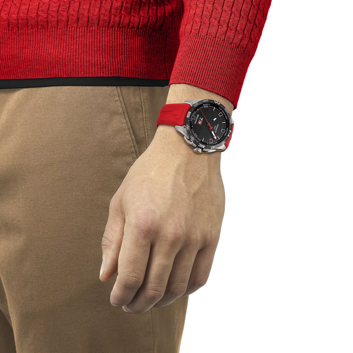 Tissot T Touch T121.420.47.051.01 Connect Solar Titan ZB schwarz Silikon rot 47.5mm