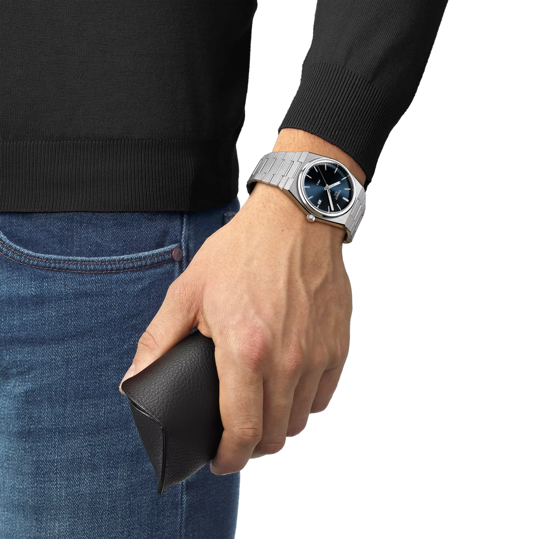 Tissot PRX T137.410.11.041.00 Q Stahl ZB blau Index Metallband 40mm
