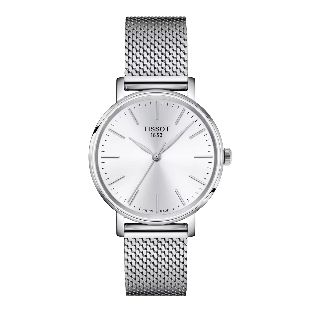 Tissot Every Time T143.210.11.011.00 Q Stahl ZB Silber Index 34mm