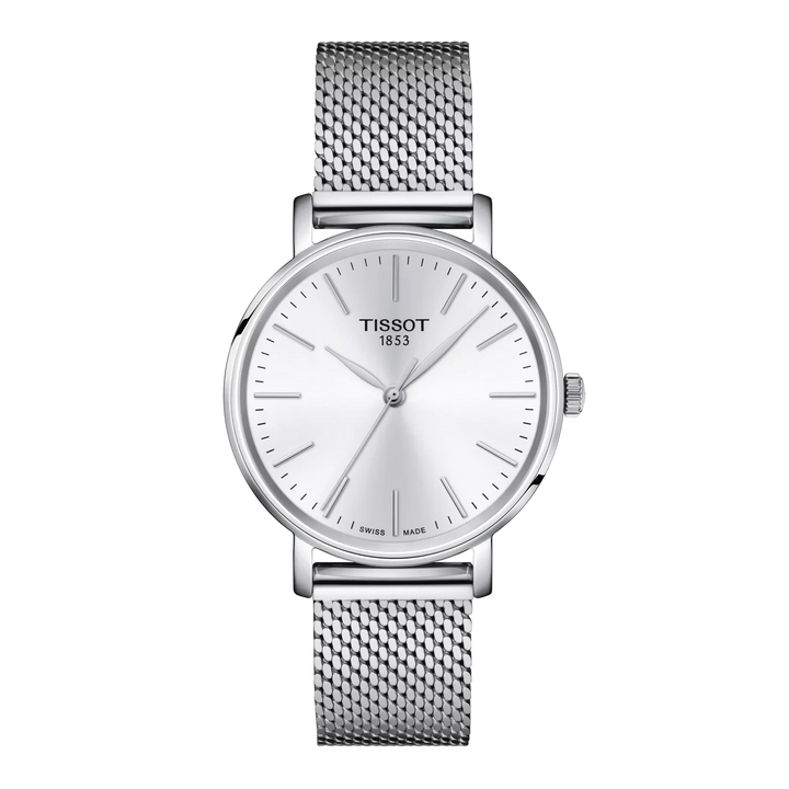 Tissot Every Time T143.210.11.011.00 Q Stahl ZB Silber Index 34mm