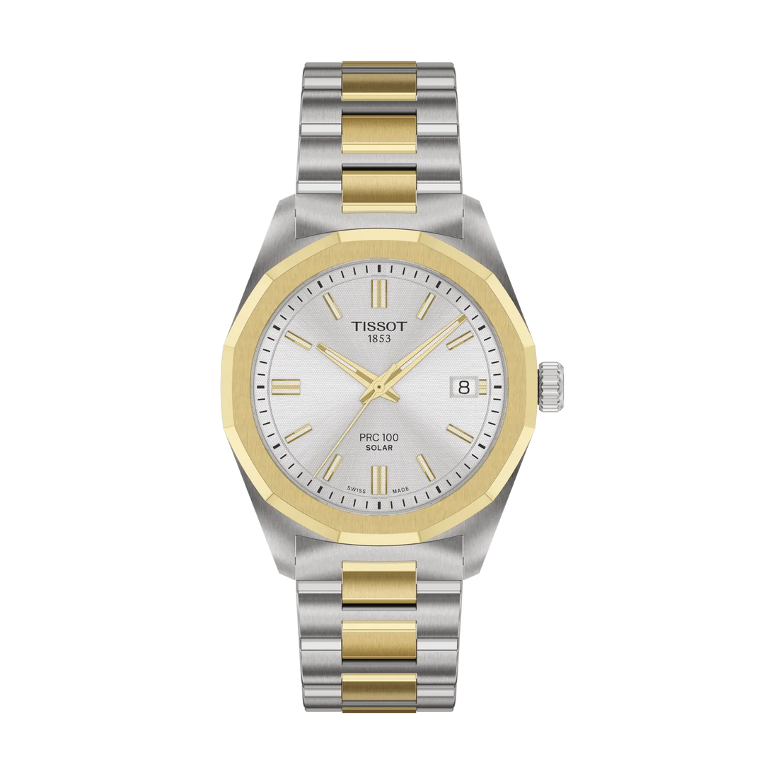 Tissot PRC 100 Solar T151.822.22.031.00 Stahl BIC gelb ZB Silber 34mm