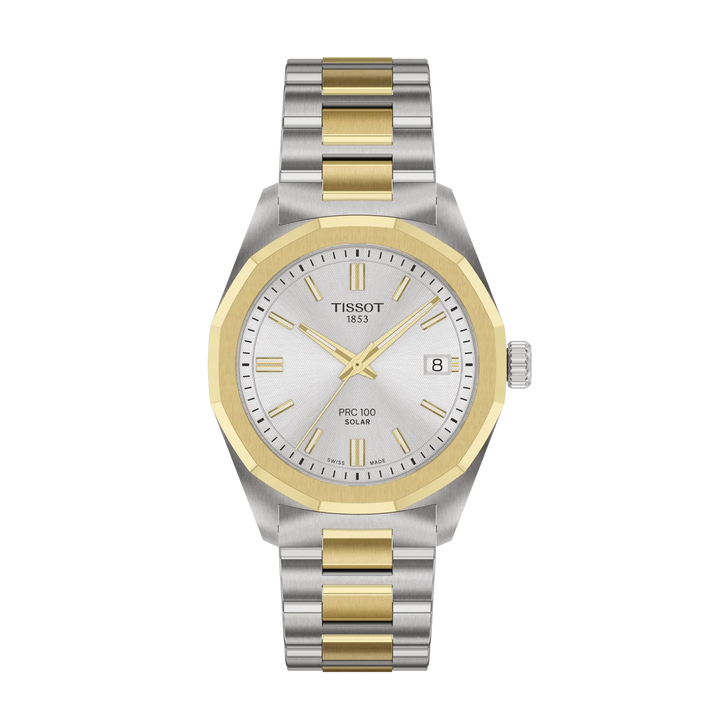 Tissot PRC 100 Solar T151.822.22.031.00 Stahl BIC gelb ZB Silber 34mm