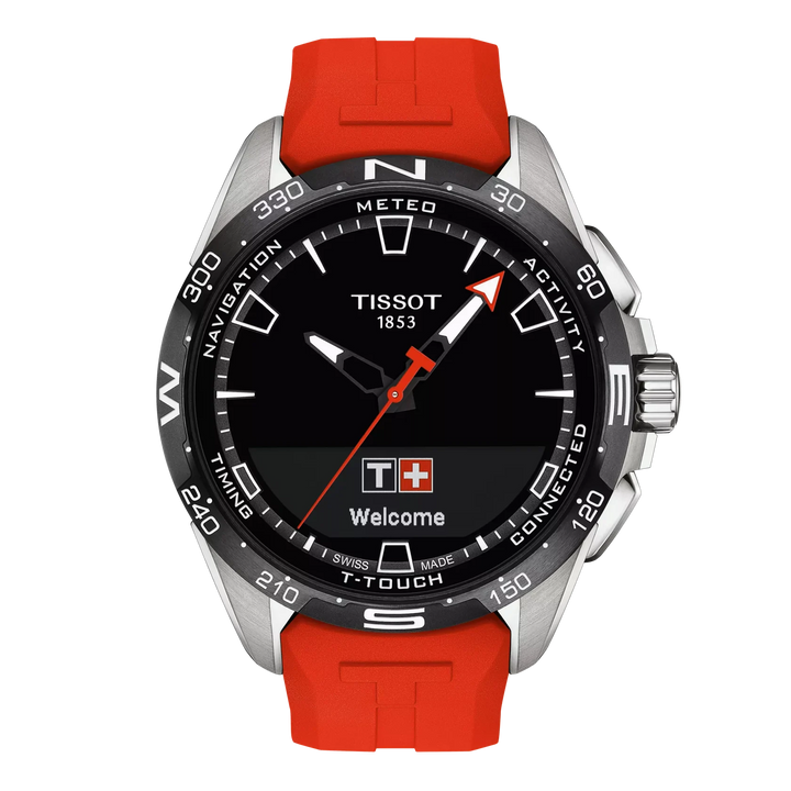 Tissot T Touch T121.420.47.051.01 Connect Solar Titan ZB schwarz Silikon rot 47.5mm