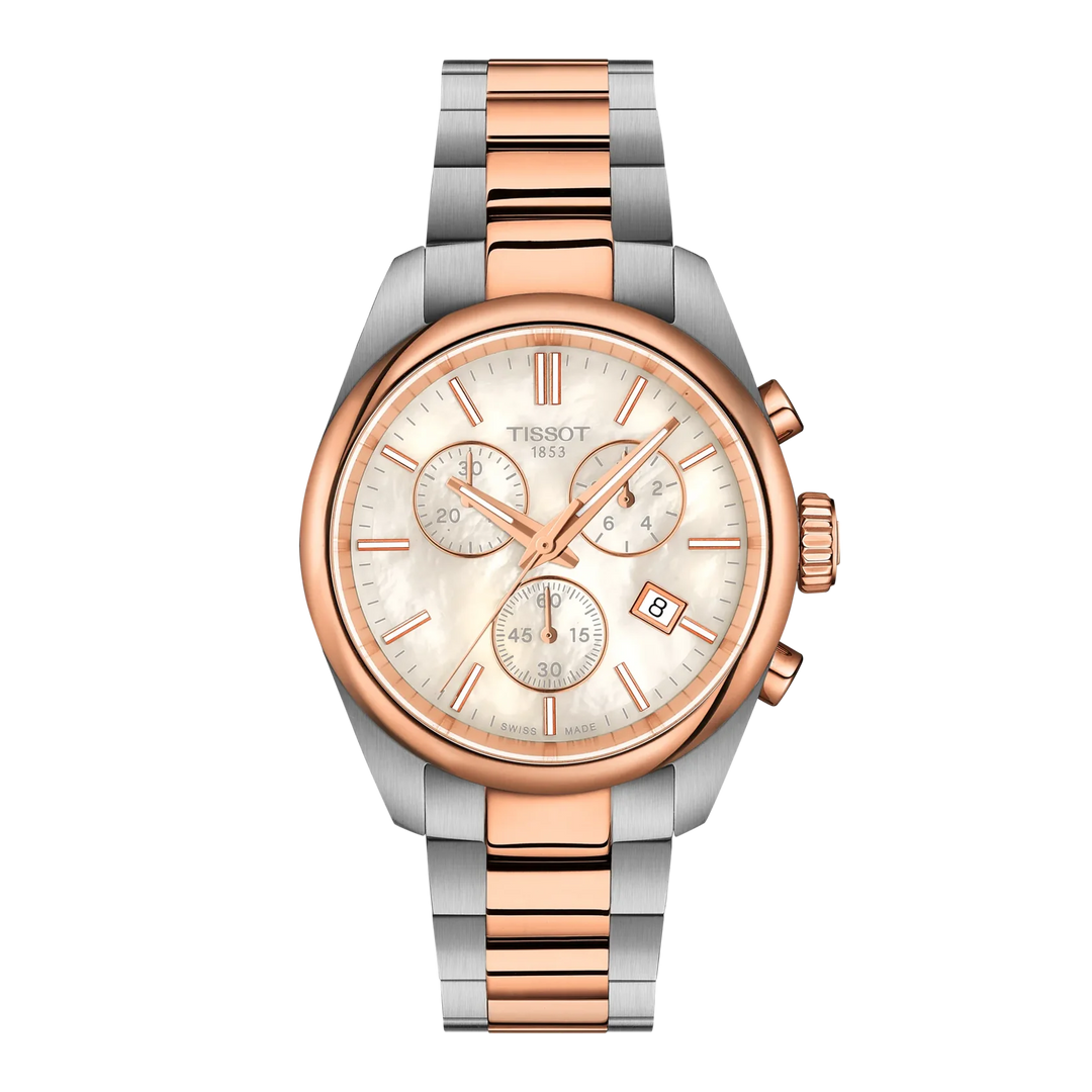 Tissot PR 100 Chronograph Q T150.217.22.111.00 Stahl + PVD rosé ZB Perlmutt 36mm