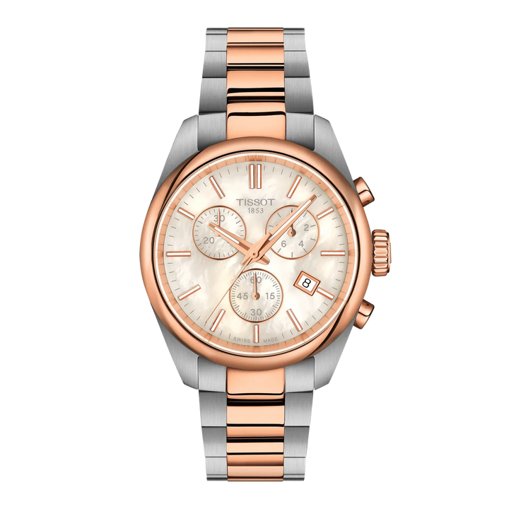 Tissot PR 100 Chronograph Q T150.217.22.111.00 Stahl + PVD rosé ZB Perlmutt 36mm