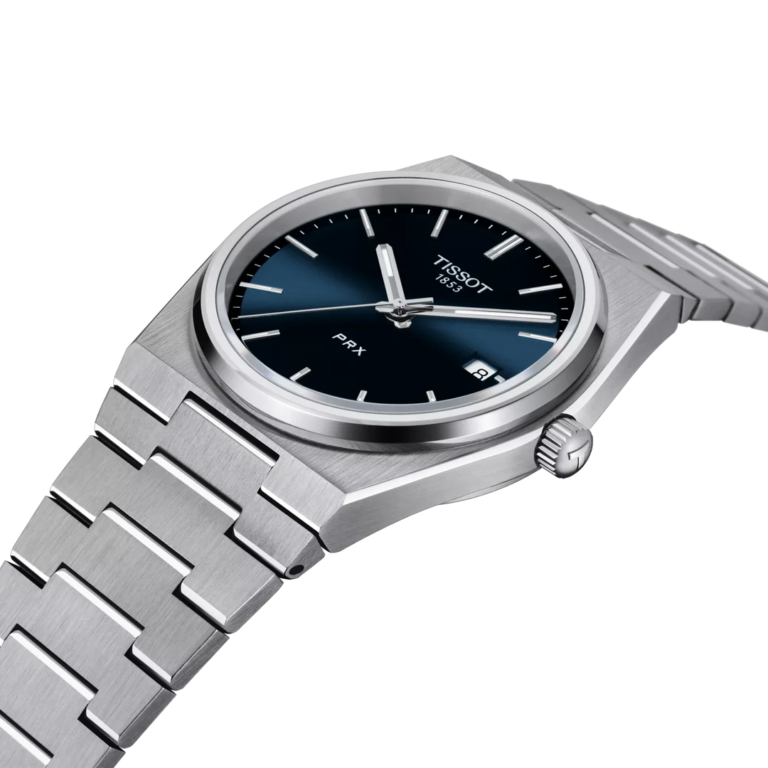 Tissot PRX T137.410.11.041.00 Q Stahl ZB blau Index Metallband 40mm