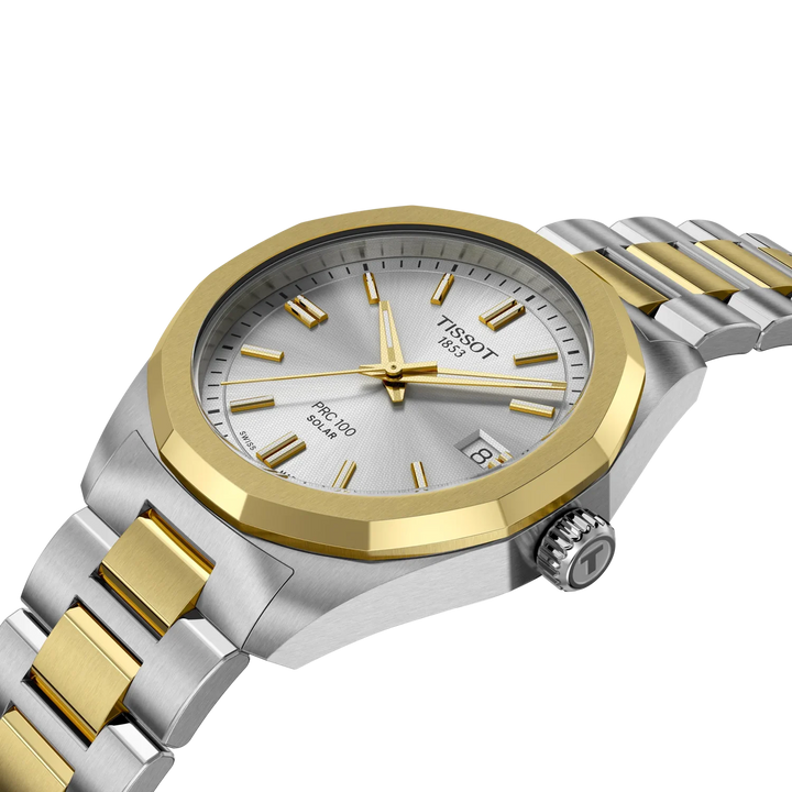 Tissot PRC 100 Solar T151.822.22.031.00 Stahl BIC gelb ZB Silber 34mm