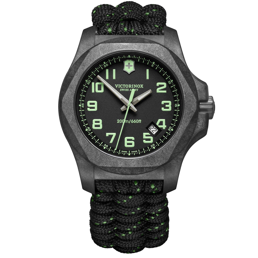 Victorinox I.N.O.X 241859 Carbon Q Zifferblatt schwarz Arabisch Paracord Band