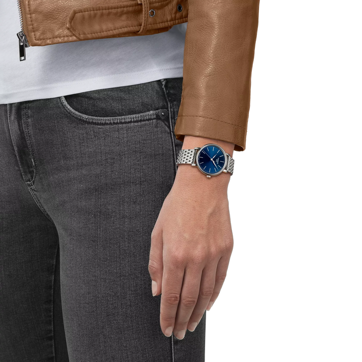 Tissot Everytime T143.210.11.041.00 Lady Q Stahl ZB blau 34mm