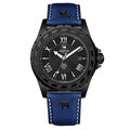 Trauffer Alpenaufzug TR-AL-02-NL-22 Q Stahl PVD schwarz ZB schwarz Römisch Lederband mit Kuh 34mm