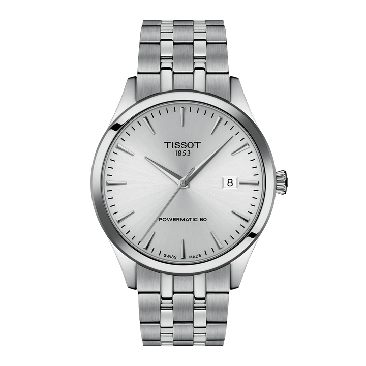 Tissot Classic T158.407.11.031.00 Dream Stahl Powermatic 80 ZB Silber Index Metallband 40mm