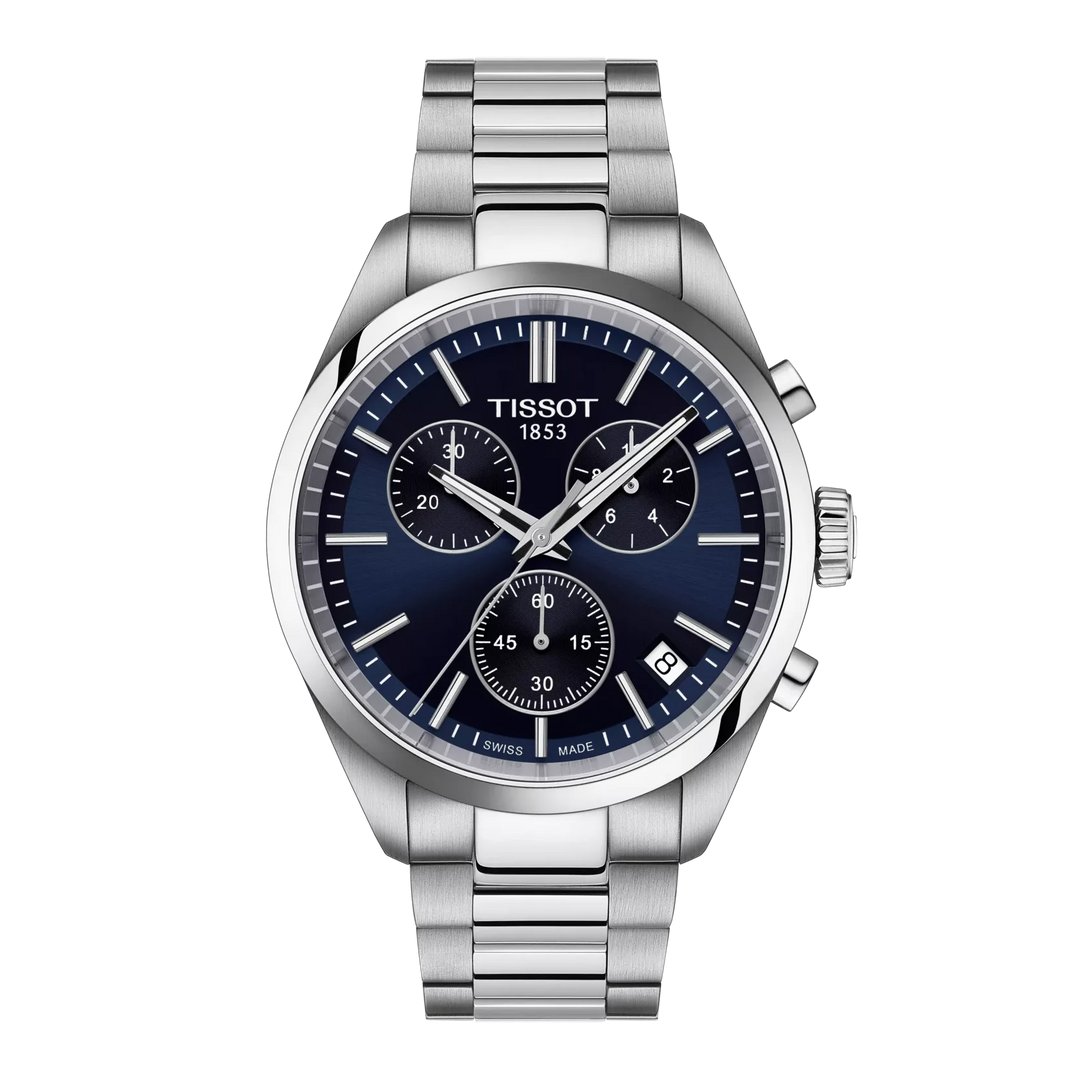 Tissot PR 100 T150.417.11.041.00 Q Chronograph Stahl ZB blau 40mm