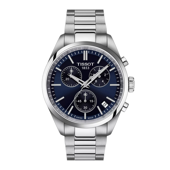 Tissot PR 100 T150.417.11.041.00 Q Chronograph Stahl ZB blau 40mm