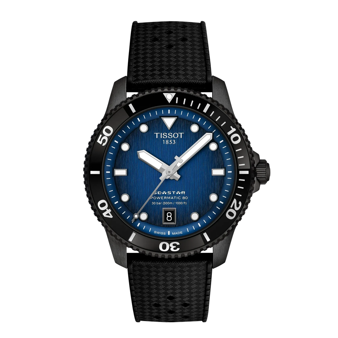 Tissot Seastar 1000 T120.807.37.041.00 Stahl PVD schwarz blau Powermatic 80 ZB blau 40mm