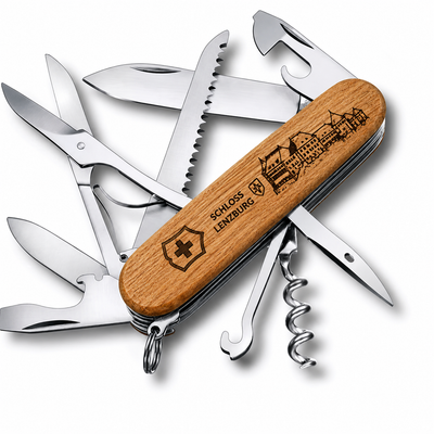 Victorinox Huntsman 1.3711.63 Schloss Lenzburg Wood mit Gravur Schloss Lenzburg Walnussholz  91mm