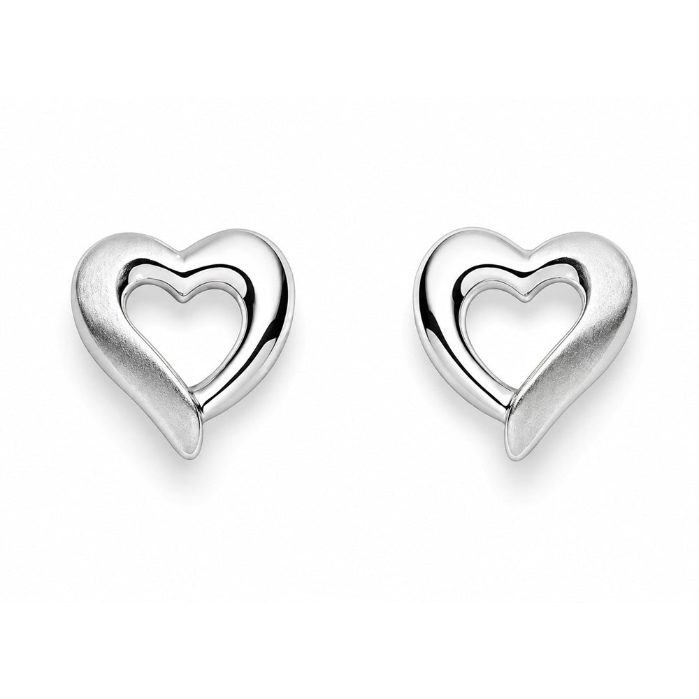 Ohrstecker Silber 925 weiss Herz