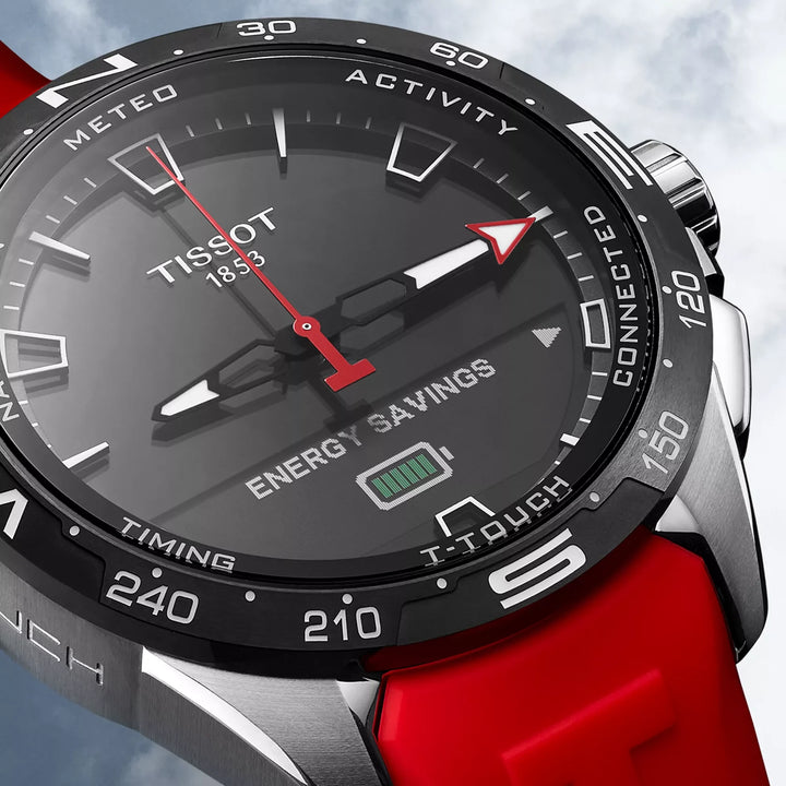 Tissot T Touch T121.420.47.051.01 Connect Solar Titan ZB schwarz Silikon rot 47.5mm