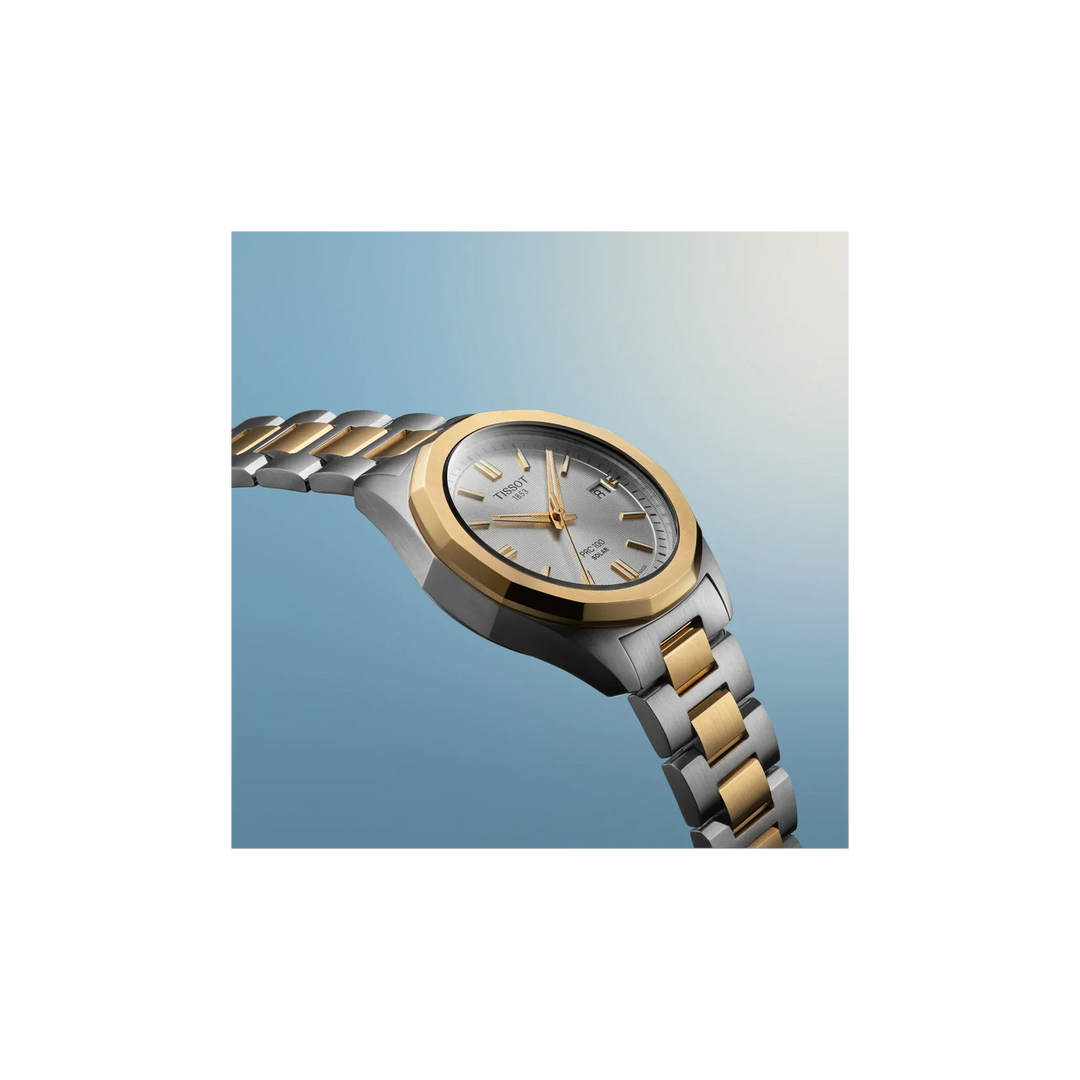 Tissot PRC 100 Solar T151.822.22.031.00 Stahl BIC gelb ZB Silber 34mm