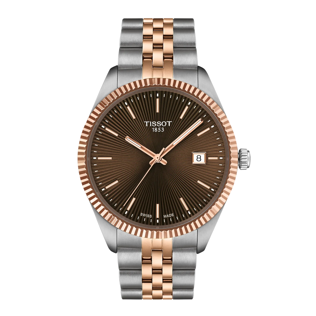 Tissot Ballade T156.410.22.291.01 Q Stahl BIC rosé ZB braun Index 40mm