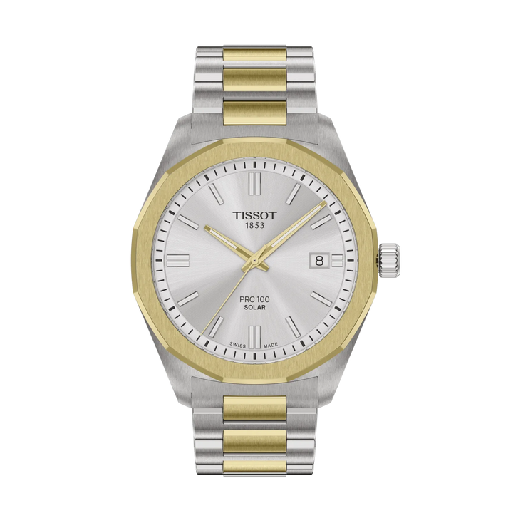Tissot PRC 100 Solar T151.422.22.031.00 Stahl BIC gelb ZB Silber 39mm
