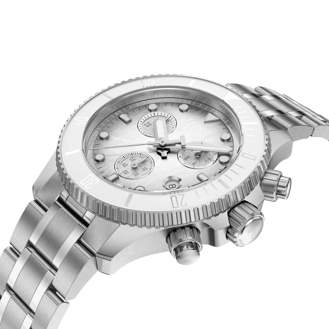 Tissot Seastar 1000 Chronograph Q T120.217.11.011.00 Stahl ZB grau Verlauf Punkte Index 38mm