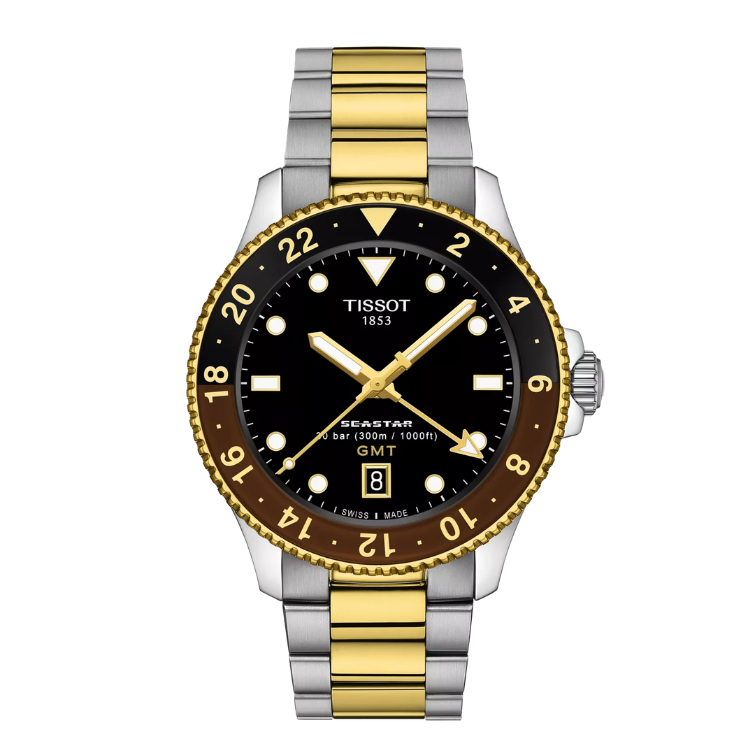 Tissot Seastar 1000 Q GMT Stahl ZB schwarz Index 40mm