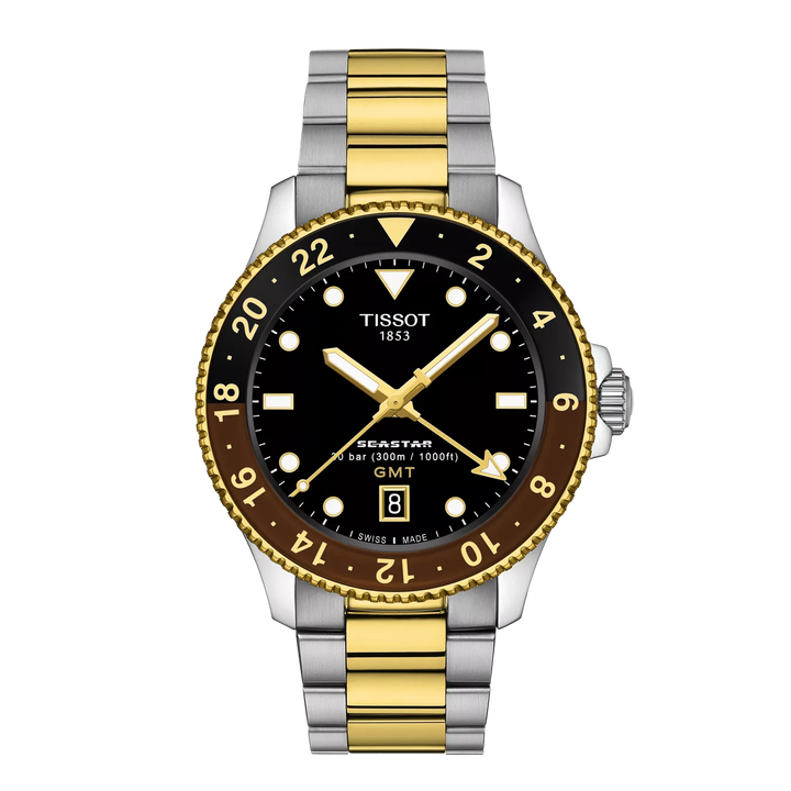 Tissot Seastar 1000 Q GMT Stahl ZB schwarz Index 40mm