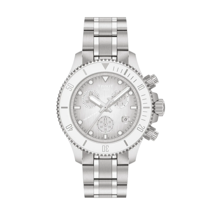 Tissot Seastar 1000 Chronograph Q T120.217.11.011.00 Stahl ZB grau Verlauf Punkte Index 38mm