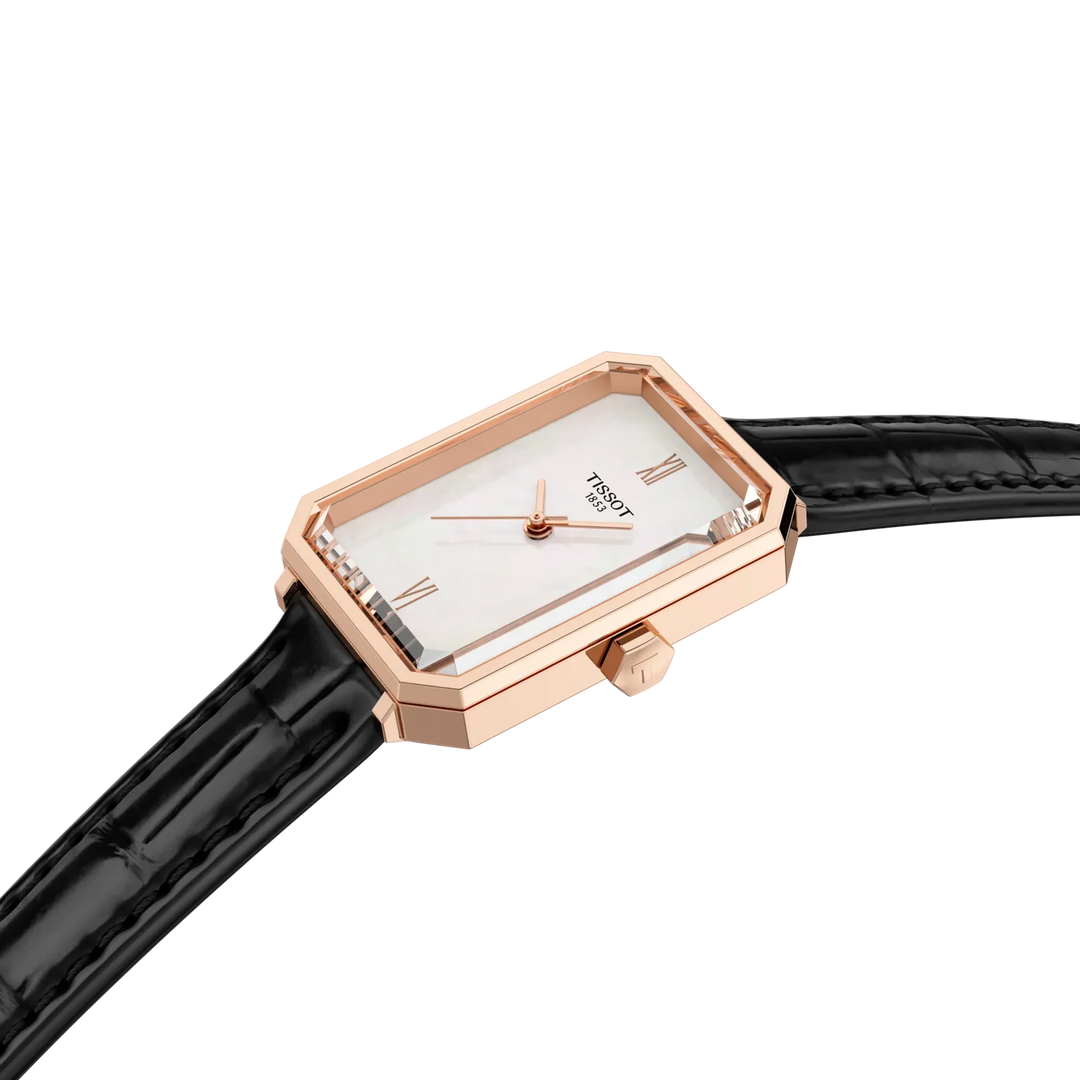 Tissot SRV T160.110.36.113.00 Q Stahl PVD rosé ZB Perlmutt weiss 30 x 22mm