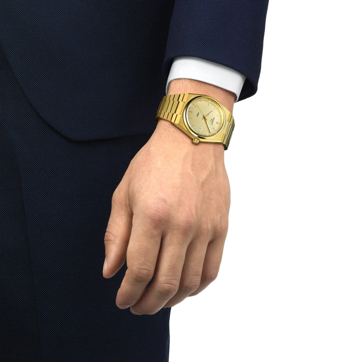 Tissot PRX T137.410.33.021.00 Q PVD gelb ZB Champagne Metallband PVD gelb