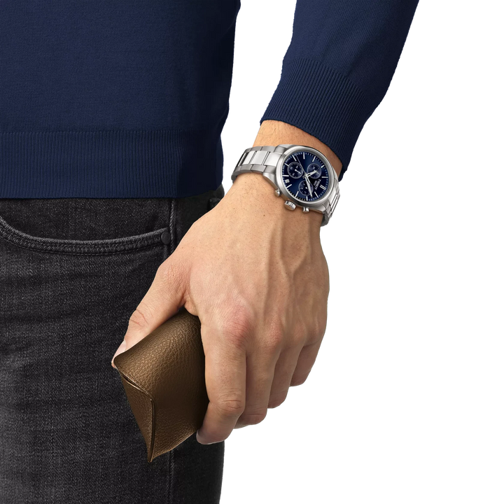 Tissot PR 100 T150.417.11.041.00 Q Chronograph Stahl ZB blau 40mm