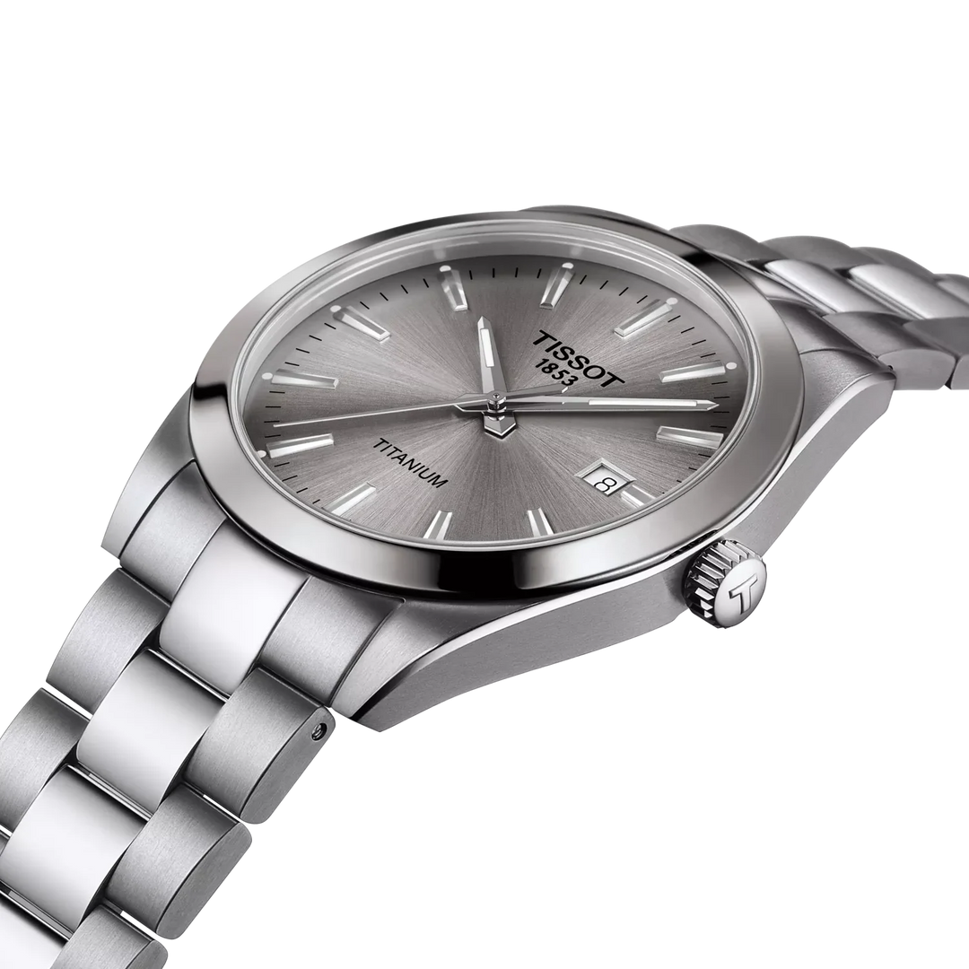 Tissot Gentleman T127.410.44.081.00 Q Titan ZB grau Index Titanband 40mm