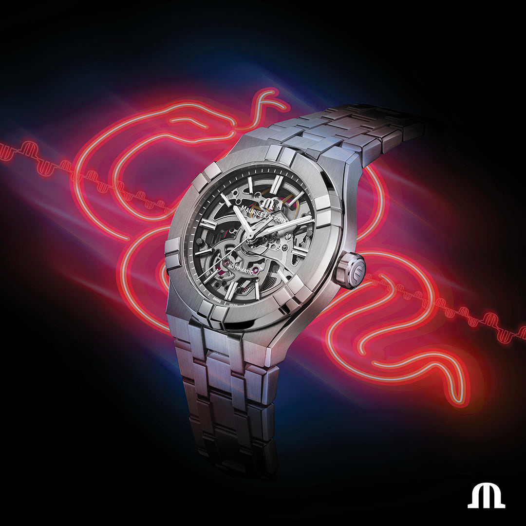 Maurice Lacroix Aikon AI6007-SS002-030-1 Automatic Skeleton Date 39mm