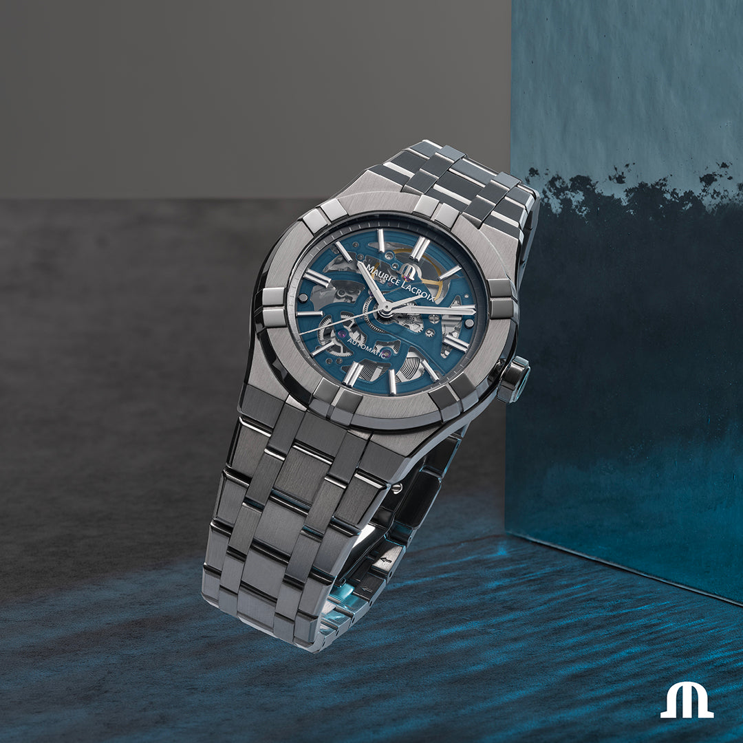 Maurice Lacroix Aikon AI6008-SS002-031-1 Automatic Skeleton Date 42mm