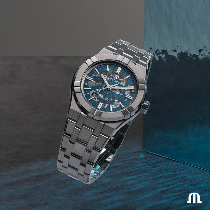 Maurice Lacroix Aikon AI6008-SS002-031-1 Automatic Skeleton Date 42mm