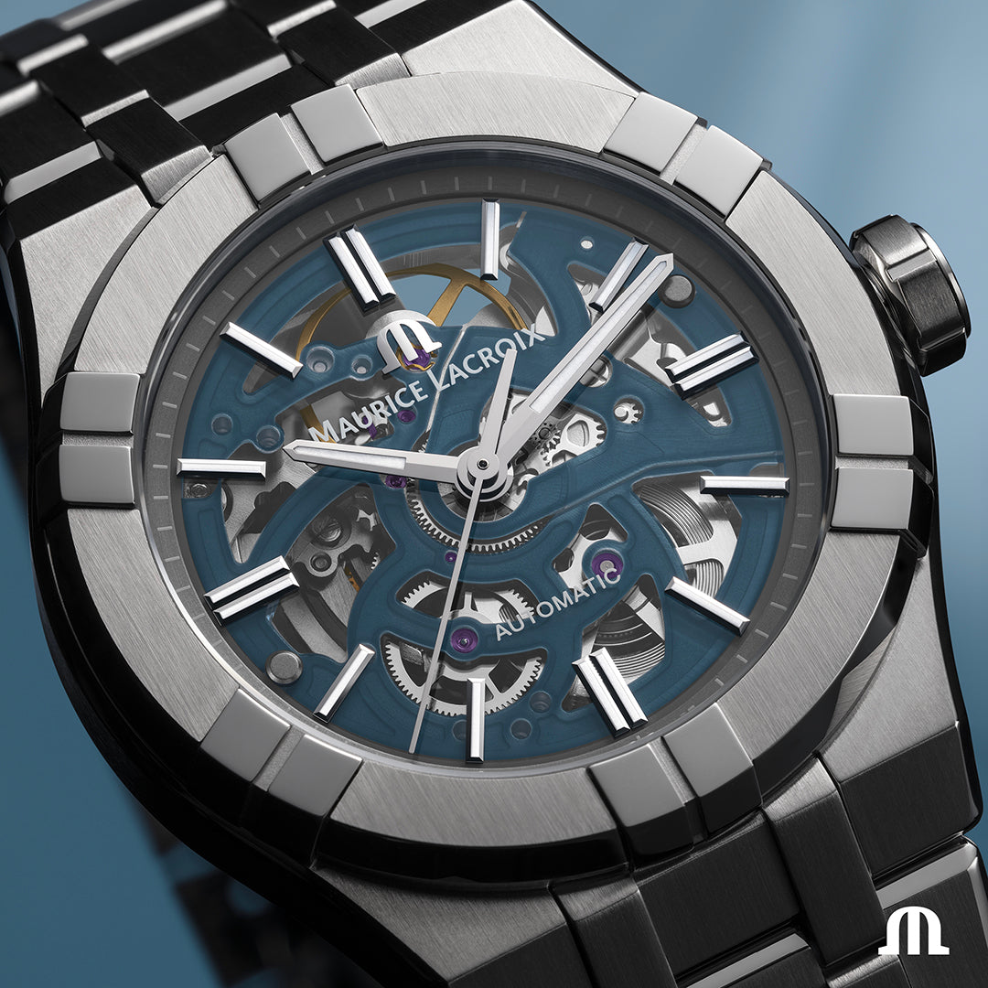 Maurice Lacroix Aikon AI6008-SS002-031-1 Automatic Skeleton Date 42mm