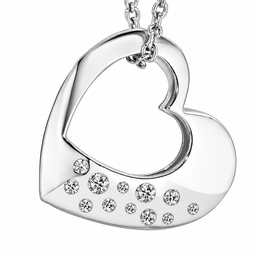 Anhänger Herz Silber 925 weiss silver classics , poliert, rhodiniert Zirkonia