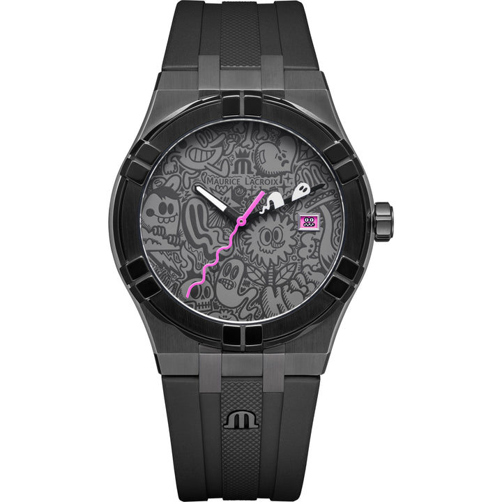 Maurice Lacroix Aikon AI1108-PVL20-090-2 Wotto Special Edition ZB grau Wotto  Band Kautschuk 40mm