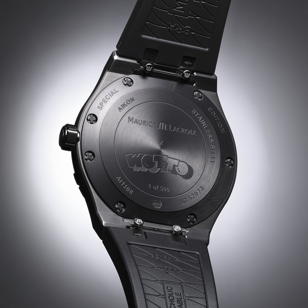 Maurice Lacroix Aikon AI1108-PVL20-090-2 Wotto Special Edition ZB grau Wotto  Band Kautschuk 40mm