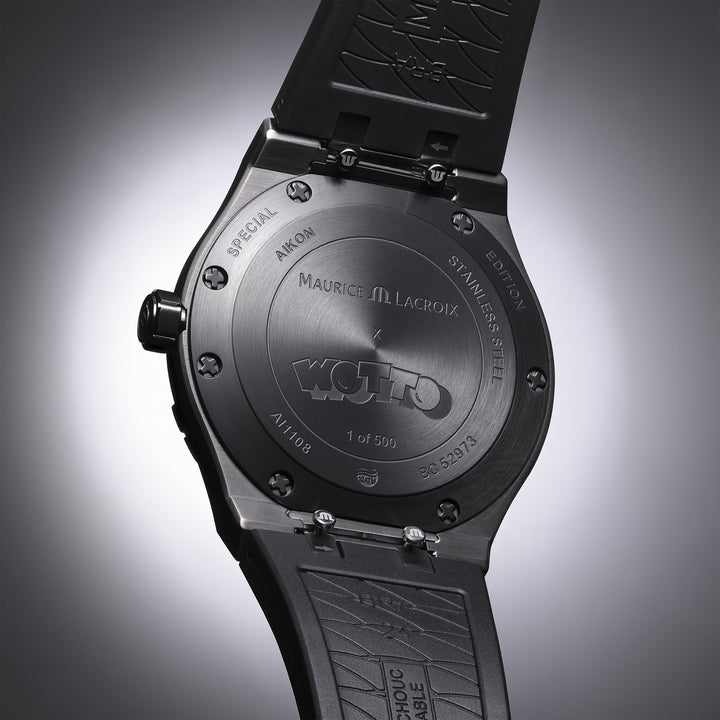 Maurice Lacroix Aikon AI1108-PVL20-090-2 Wotto Special Edition ZB grau Wotto  Band Kautschuk 40mm