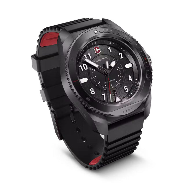 Victorinox Journey 241982 1884 Q Stahl PVD schwarz ZB Index Arabisch Band Silikon schwarz
