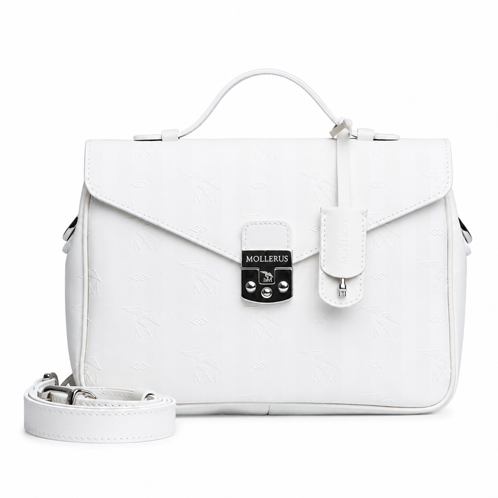 Maison Mollerus MARLY Umhängetasche Vinerus Canvas Snow weiss / silber 01/2631/9909