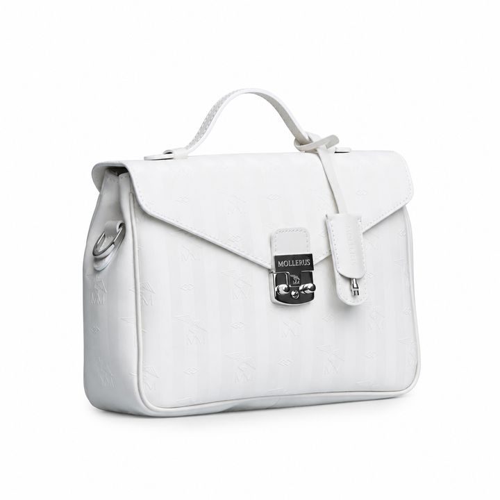 Maison Mollerus MARLY Umhängetasche Vinerus Canvas Snow weiss / silber 01/2631/9909