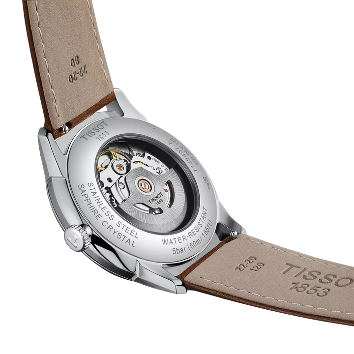 Tissot Chemin de Tourelles T139.407.16.041.00 Stahl Powermatic 80 ZB blau Index Lederband 39mm