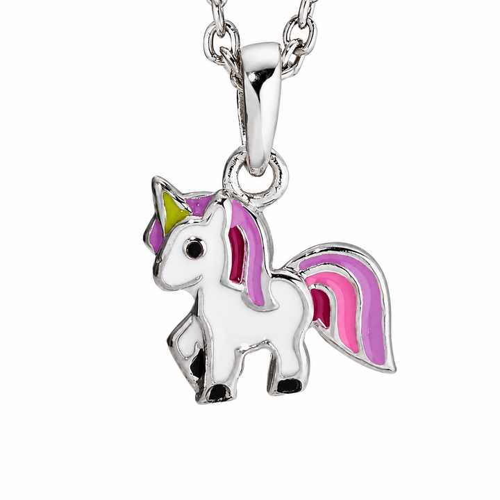 Anhänger Silber rhodiniert Einhorn Lack  poliert 10x11mm