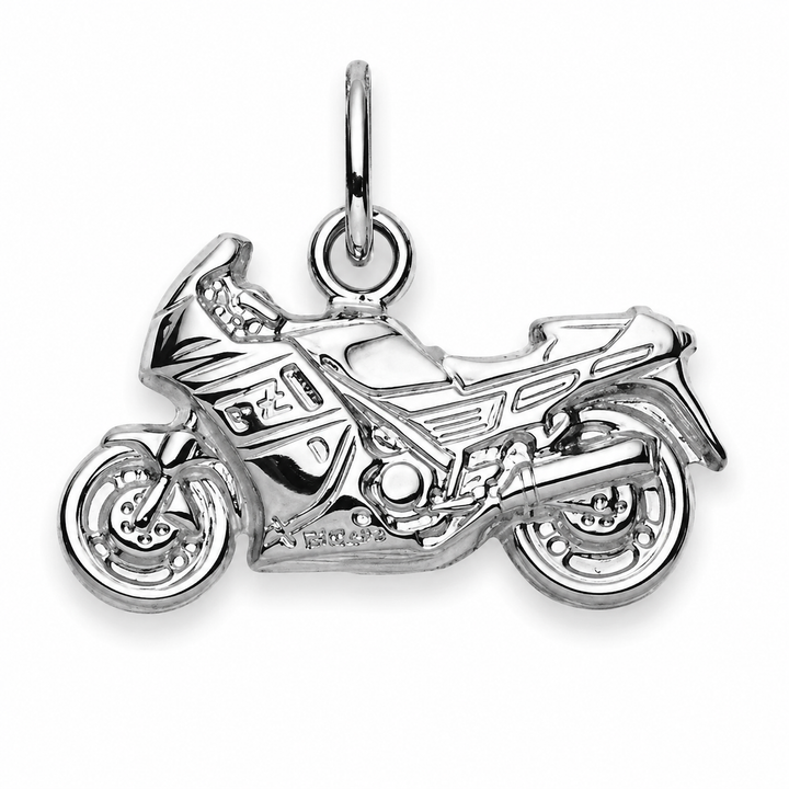 Anhänger Motorrad  Silber rhodiniert poliert 18x10mm